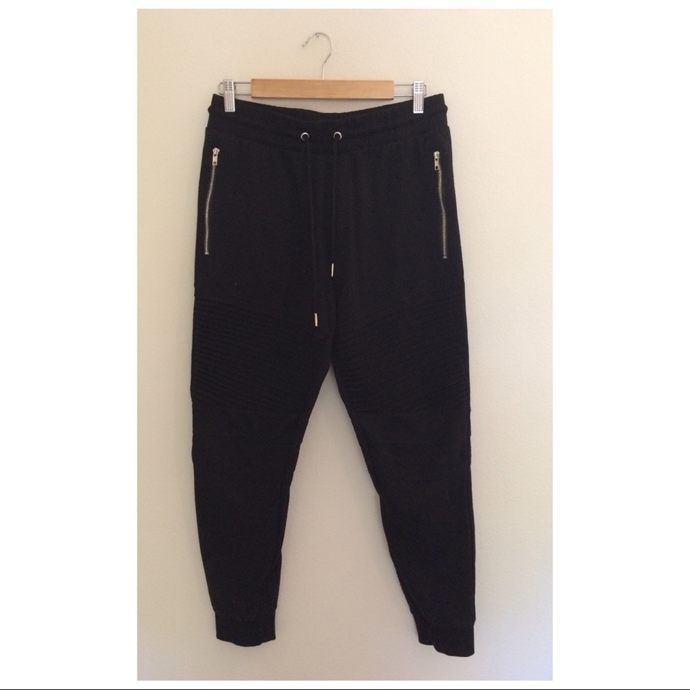 Black moto sweatpants